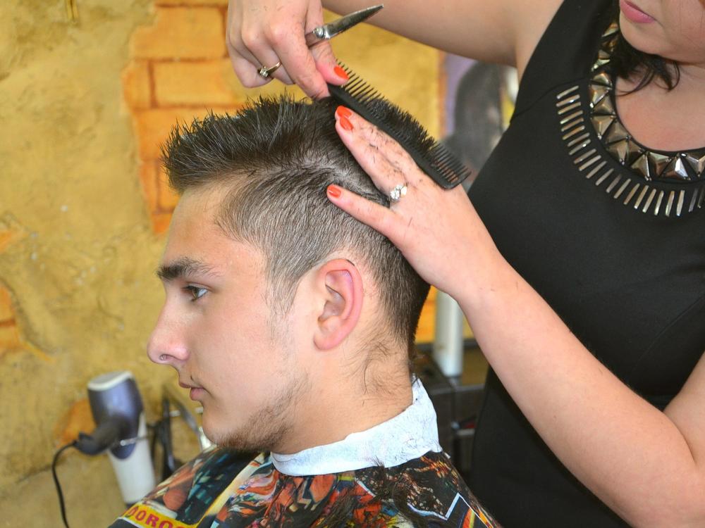 Stock photo of a haircut in progress