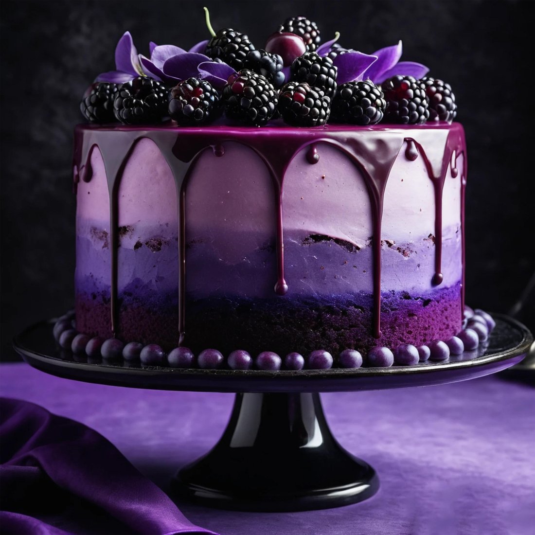 Custom drip cake with fresh berries
