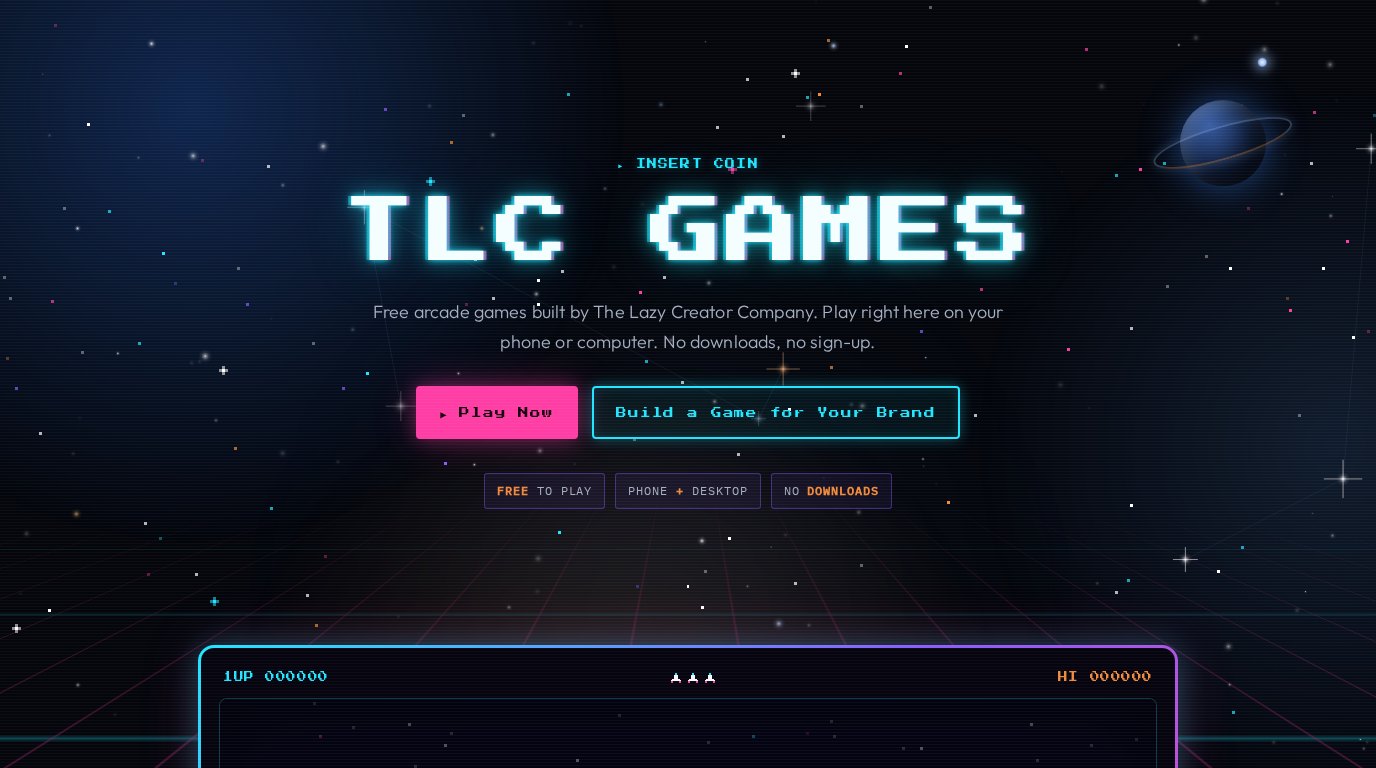 TLC Games page screenshot