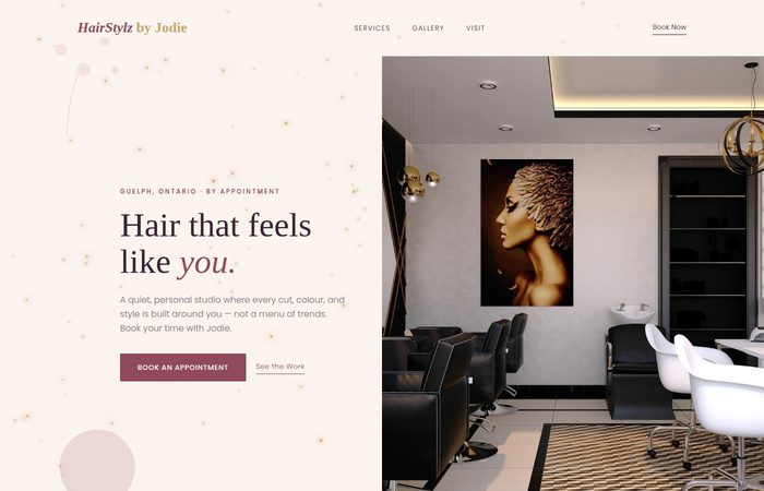 HairStylz by Jodie mockup site